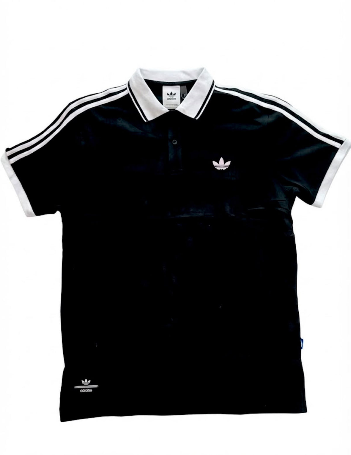 CAMISETA ADIDAS TIPO POLO NEGRA