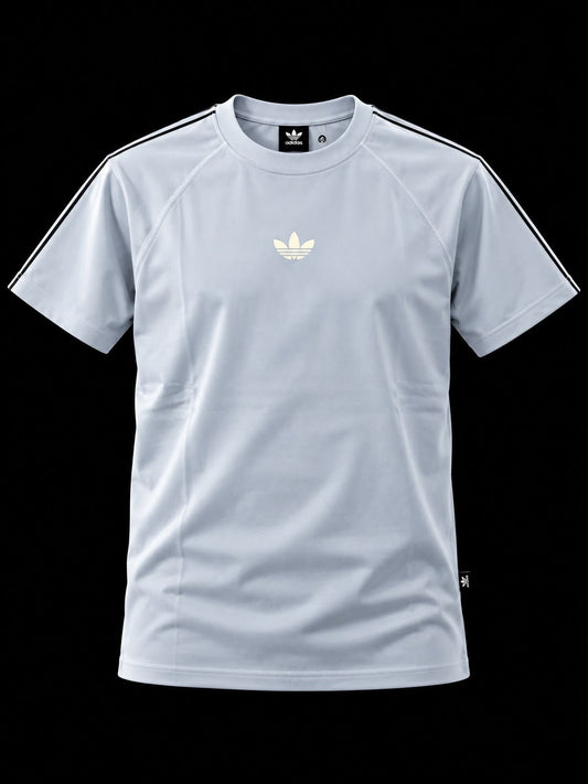 CAMISETA ADIDAS AZUL LOGO BEIGE