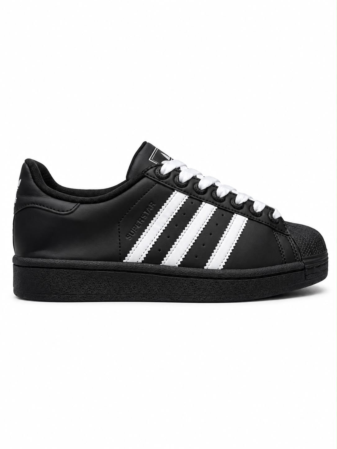 SUPER STAR CLASICA NEGRA/ CORDONES BLANCOS
