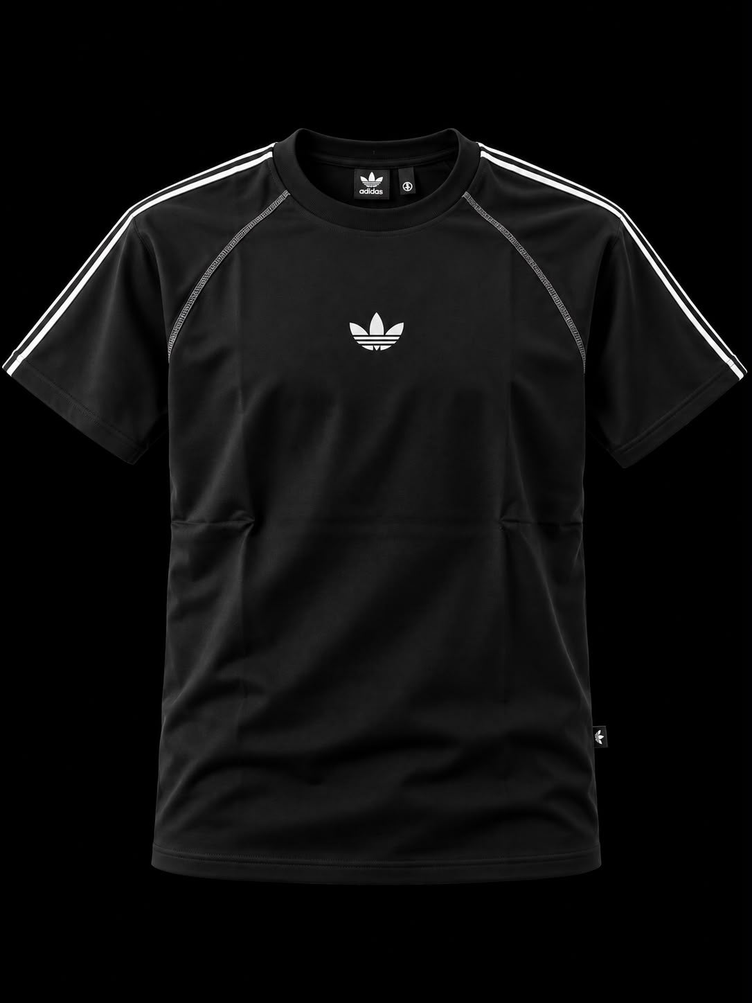 CAMISETA ADIDAS NEGRA LOGO BLANCO