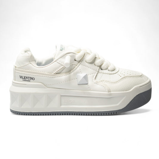 VALENTINO PLATAFORMA BLANCO SUELA GRIS GARAVANI