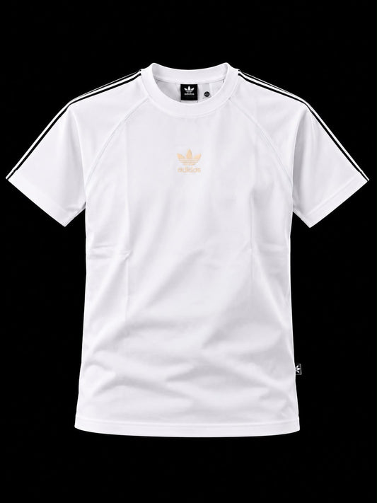CAMISETA ADIDAS BLANCA LOGO BEIGE