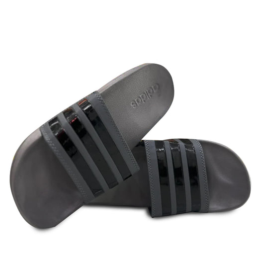 CHANCLAS ADIDAS 3 LINEAS GRISES